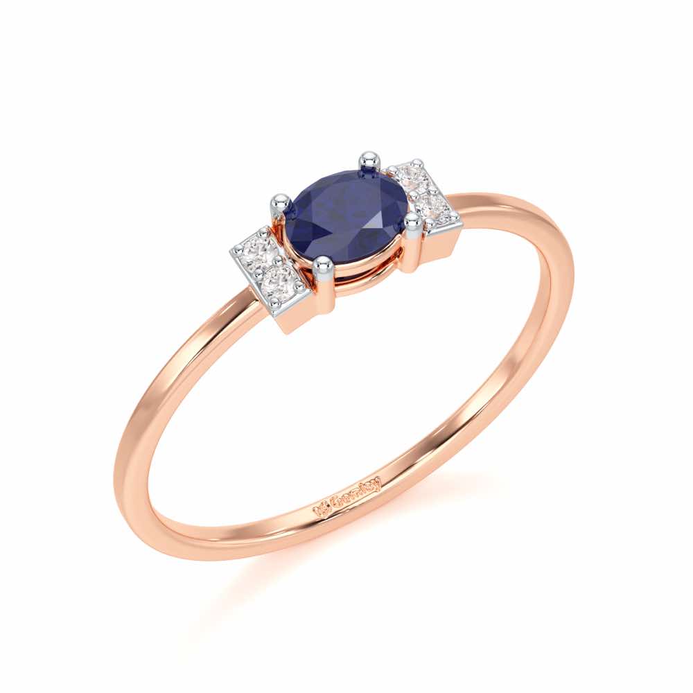 Green Glow Silver Ring - Rose Gold - Image 1
