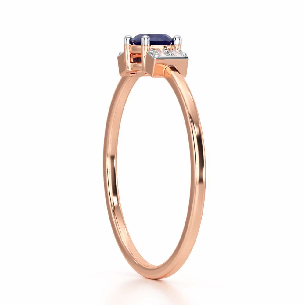 Green Glow Silver Ring - Rose Gold - Image 3