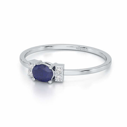 Green Glow Silver Ring - White Gold - Image 2