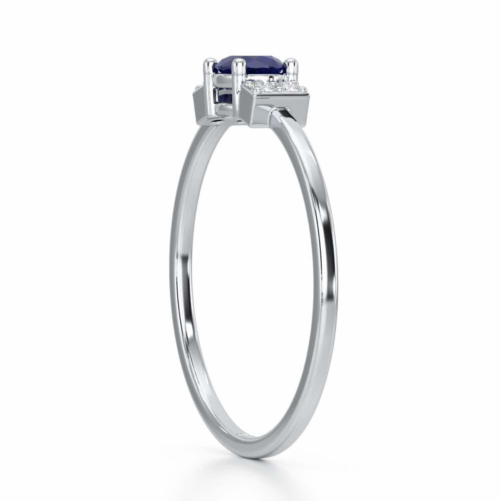 Green Glow Silver Ring - White Gold - Image 3