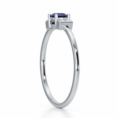 Green Glow Silver Ring - White Gold - Image 3