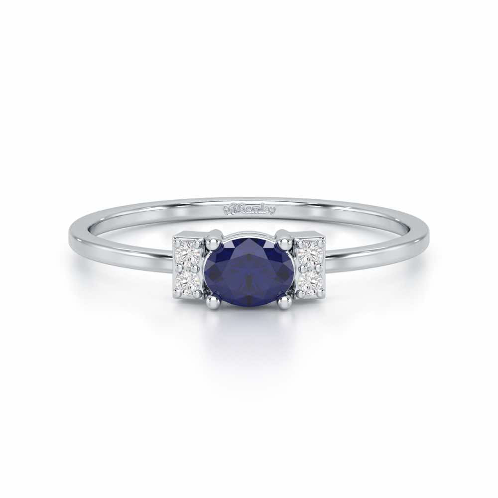 Green Glow Silver Ring - White Gold - Image 4