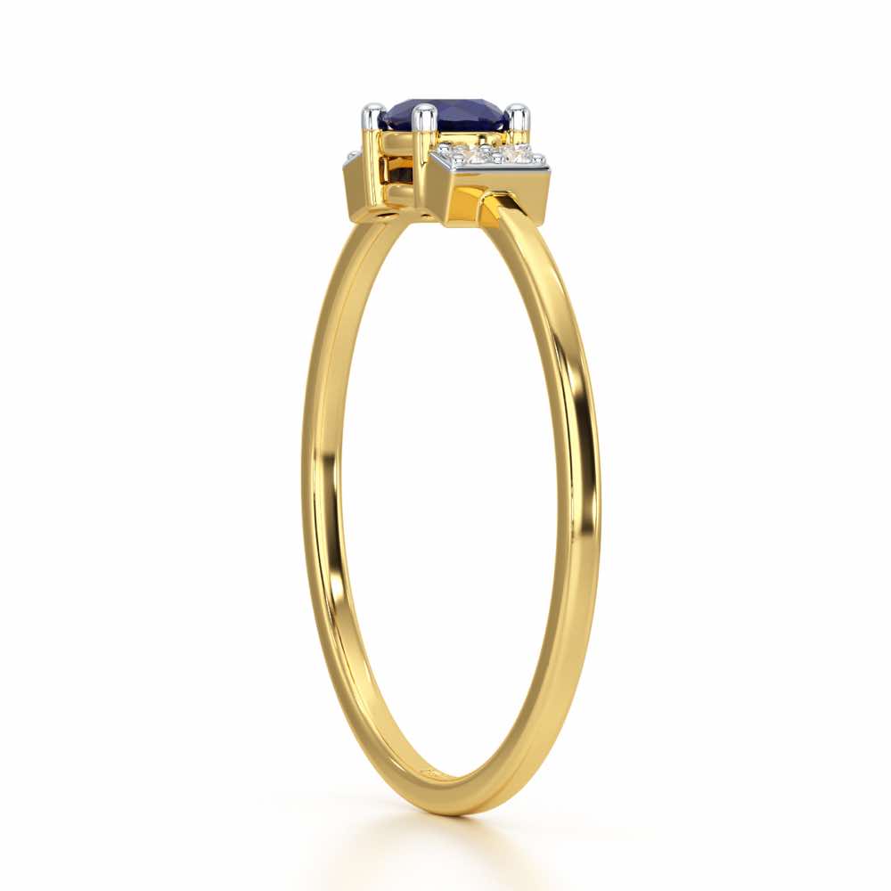 Green Glow Silver Ring - Yellow Gold - Image 3