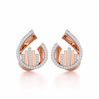 Groove Guardian Silver Earrings - Rose Gold - Image 1