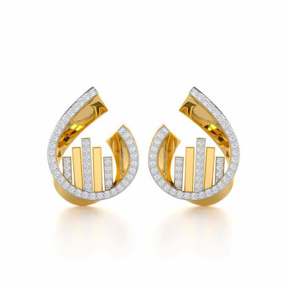 Groove Guardian Silver Earrings - Yellow Gold - Image 1