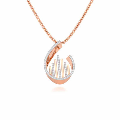 Groove Guardian Silver Pendant - Rose Gold - Image 1