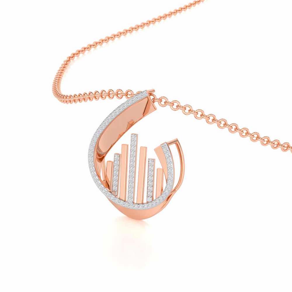 Groove Guardian Silver Pendant - Rose Gold - Image 2