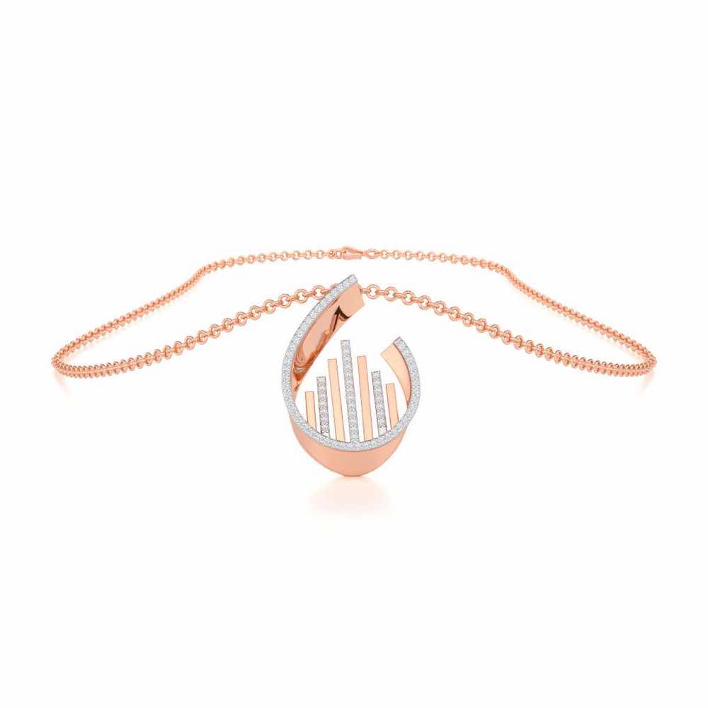 Groove Guardian Silver Pendant - Rose Gold - Image 3