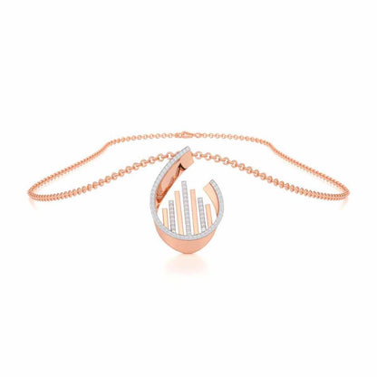 Groove Guardian Silver Pendant - Rose Gold - Image 3