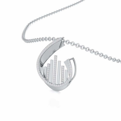 Groove Guardian Silver Pendant - White Gold - Image 2