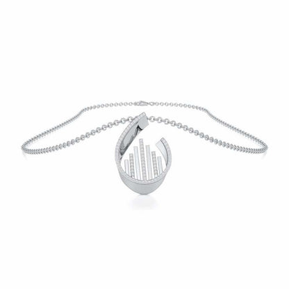 Groove Guardian Silver Pendant - White Gold - Image 3