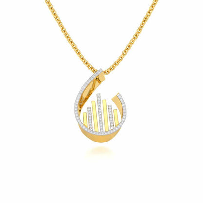 Groove Guardian Silver Pendant - Yellow Gold - Image 1