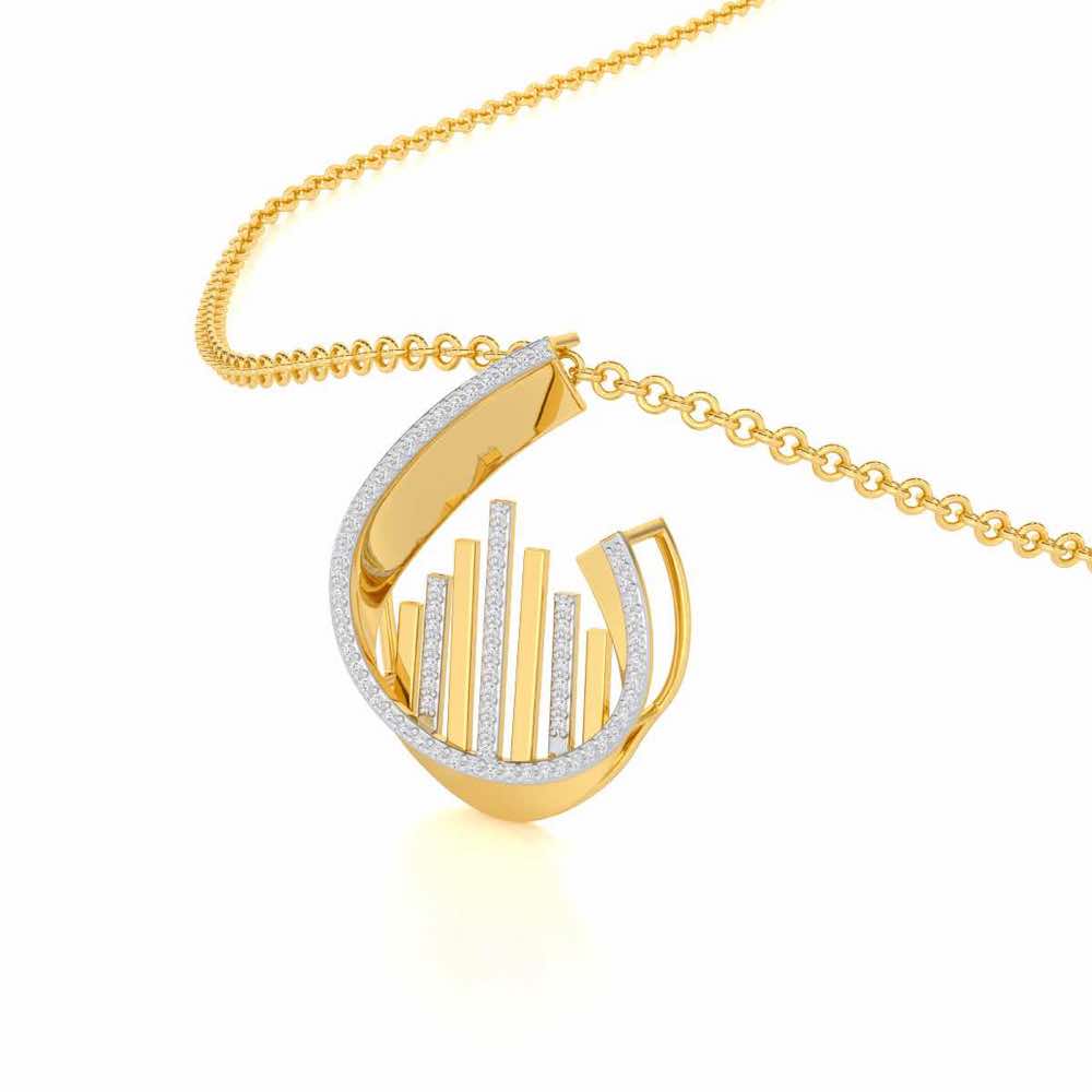 Groove Guardian Silver Pendant - Yellow Gold - Image 2
