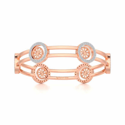 Groove Round Silver Bangles - Rose Gold - Image 4