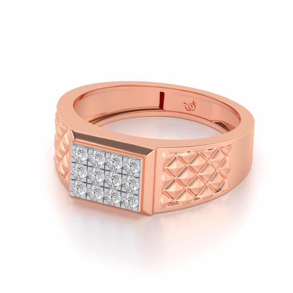 Groovesome Silver Ring For Men - Rose Gold - Image 2