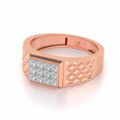 Groovesome Silver Ring For Men - Rose Gold - Image 2