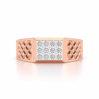 Groovesome Silver Ring For Men - Rose Gold - Image 4