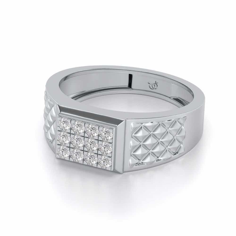 Groovesome Silver Ring For Men - White Gold - Image 2