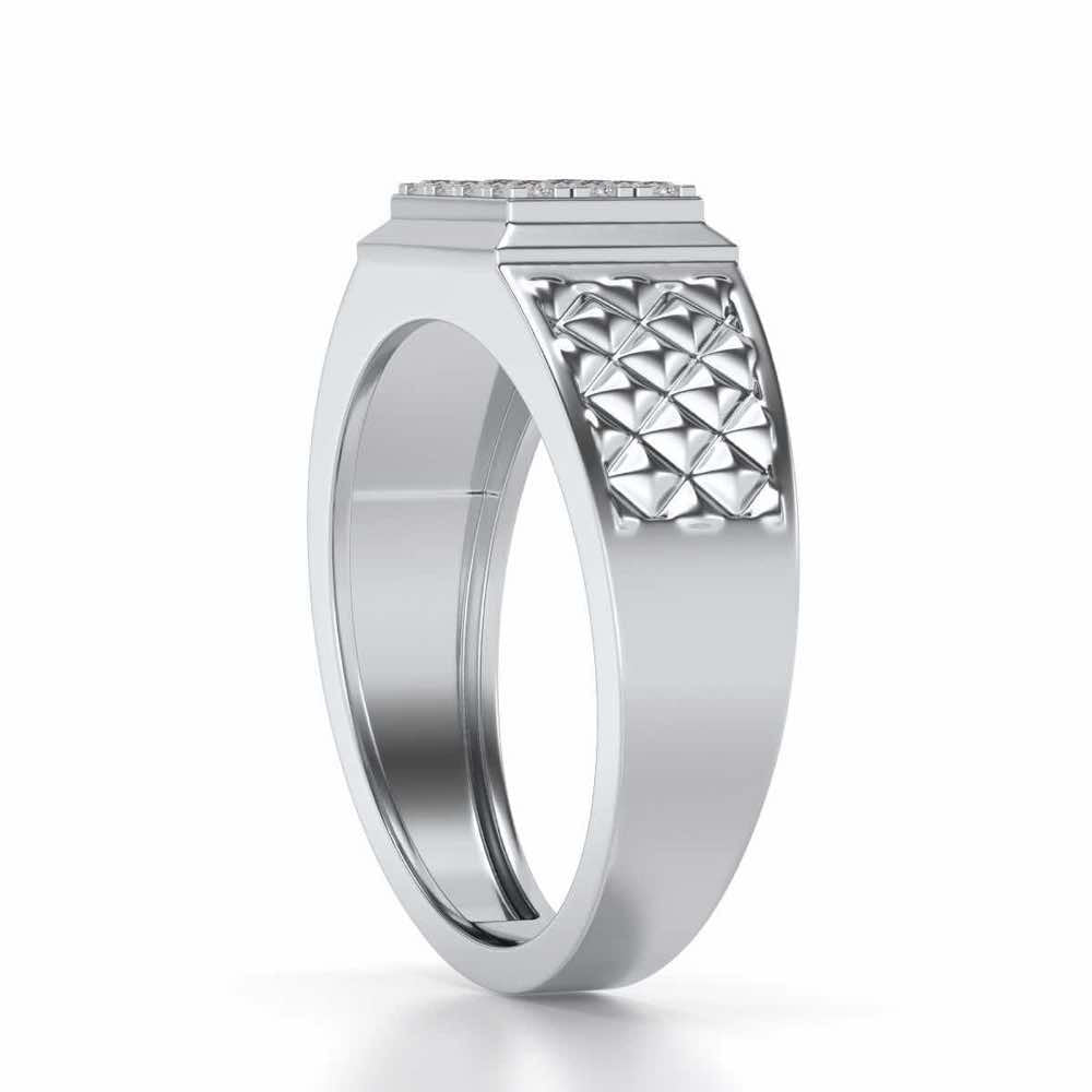 Groovesome Silver Ring For Men - White Gold - Image 3