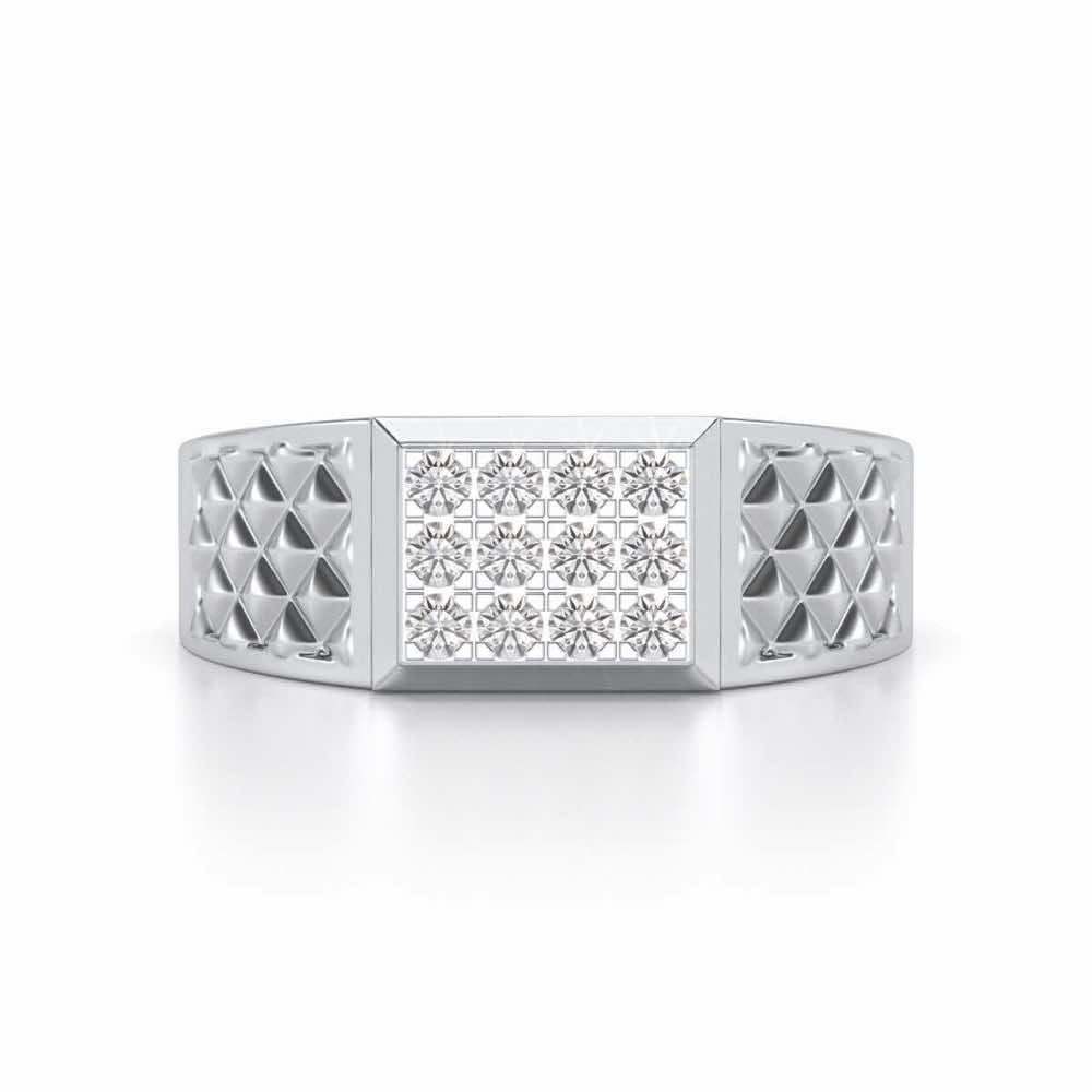 Groovesome Silver Ring For Men - White Gold - Image 4
