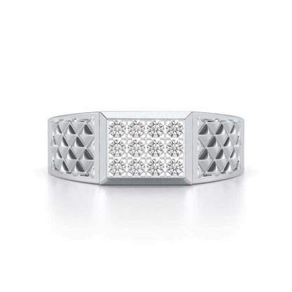 Groovesome Silver Ring For Men - White Gold - Image 4