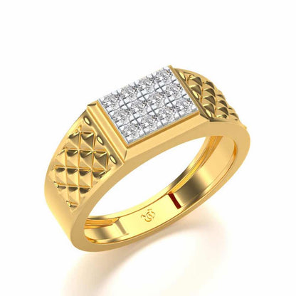 Groovesome Silver Ring For Men - Yellow Gold - Image 1