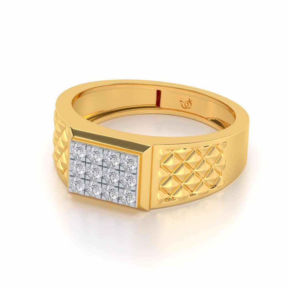 Groovesome Silver Ring For Men - Yellow Gold - Image 2