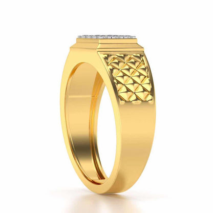 Groovesome Silver Ring For Men - Yellow Gold - Image 3