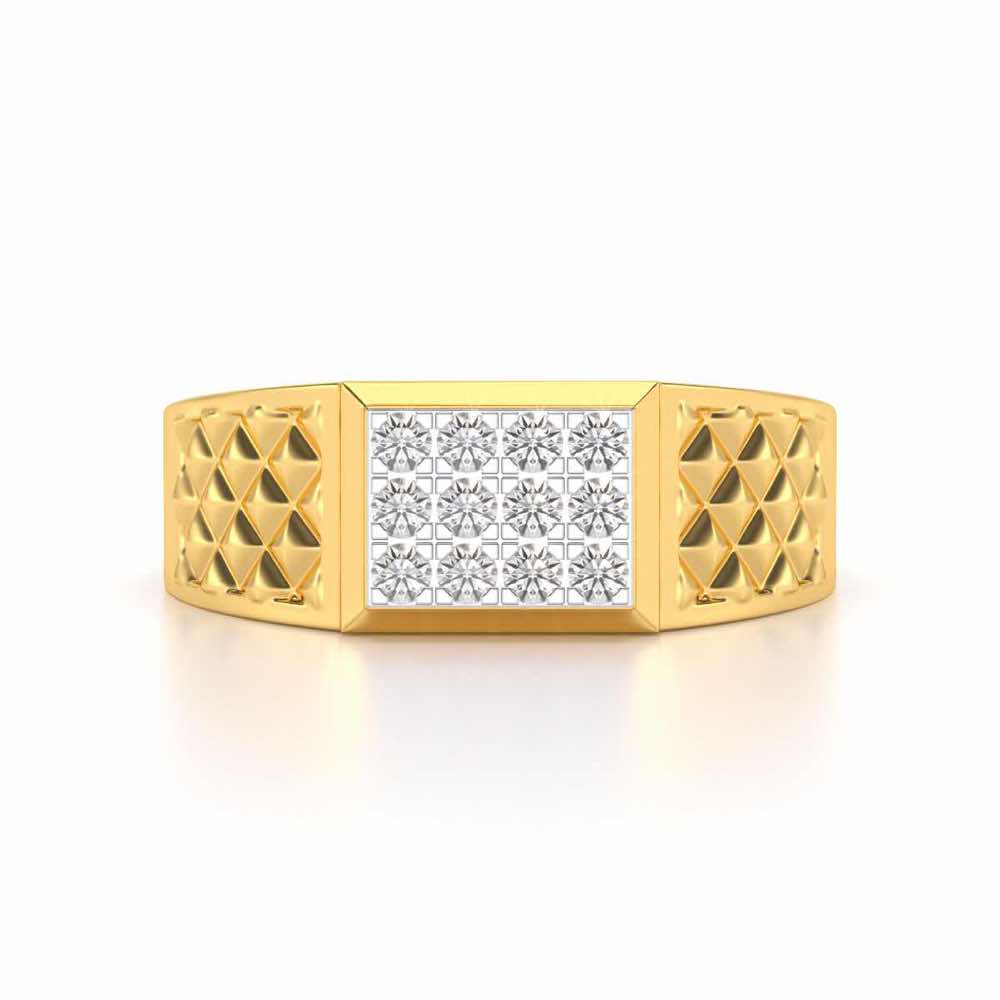 Groovesome Silver Ring For Men - Yellow Gold - Image 4