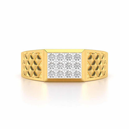 Groovesome Silver Ring For Men - Yellow Gold - Image 4