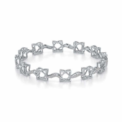 Groovy Flowers Silver Bangles - White Gold - Image 2