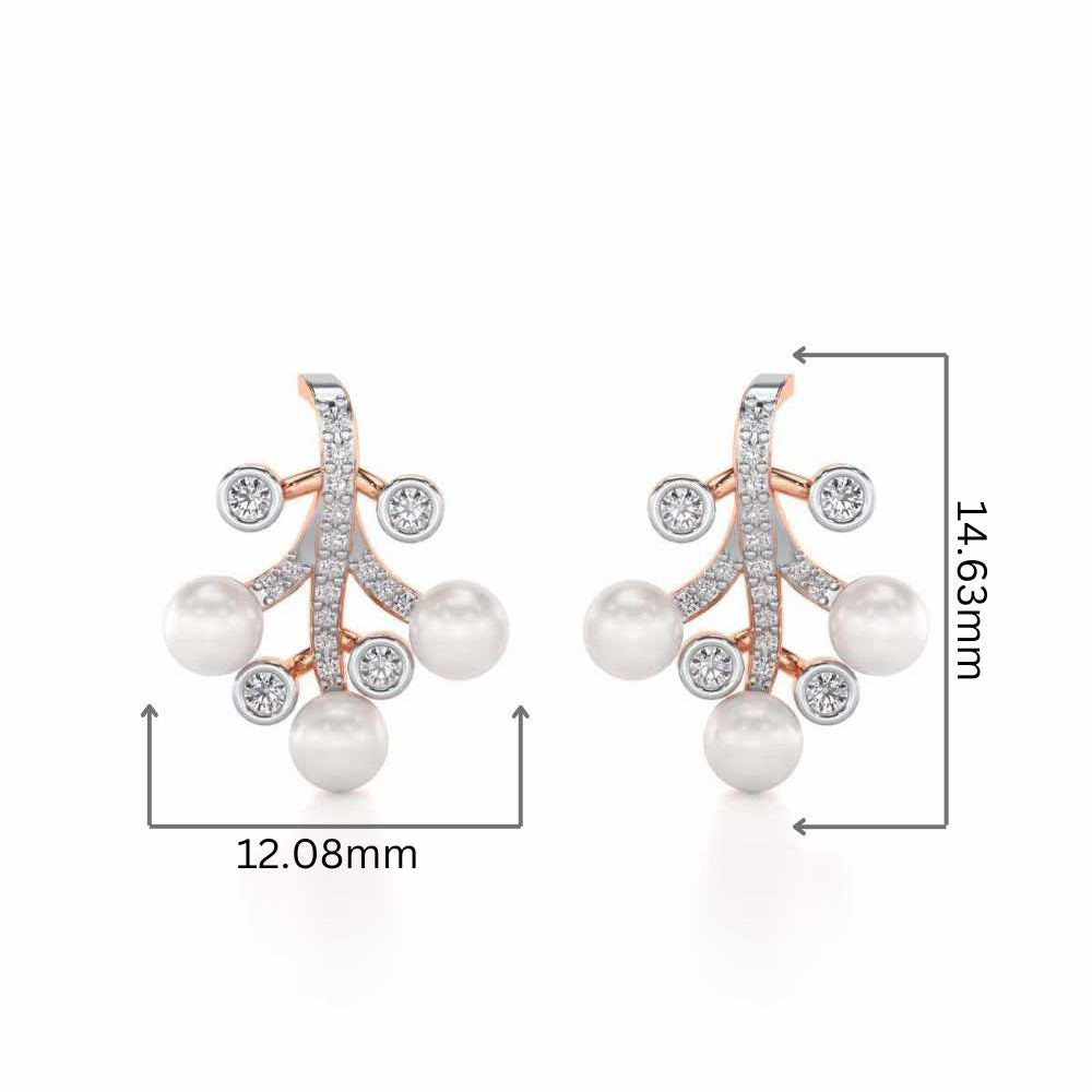 Growth Silver Pearl Earrings - Rose Gold - Image 2