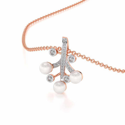 Growth Silver Pearl Pendant - Rose Gold - Image 1