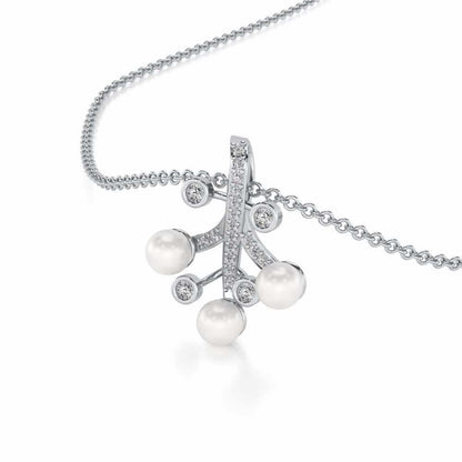 Growth Silver Pearl Pendant - White Gold - Image 1
