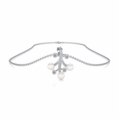 Growth Silver Pearl Pendant - White Gold - Image 3