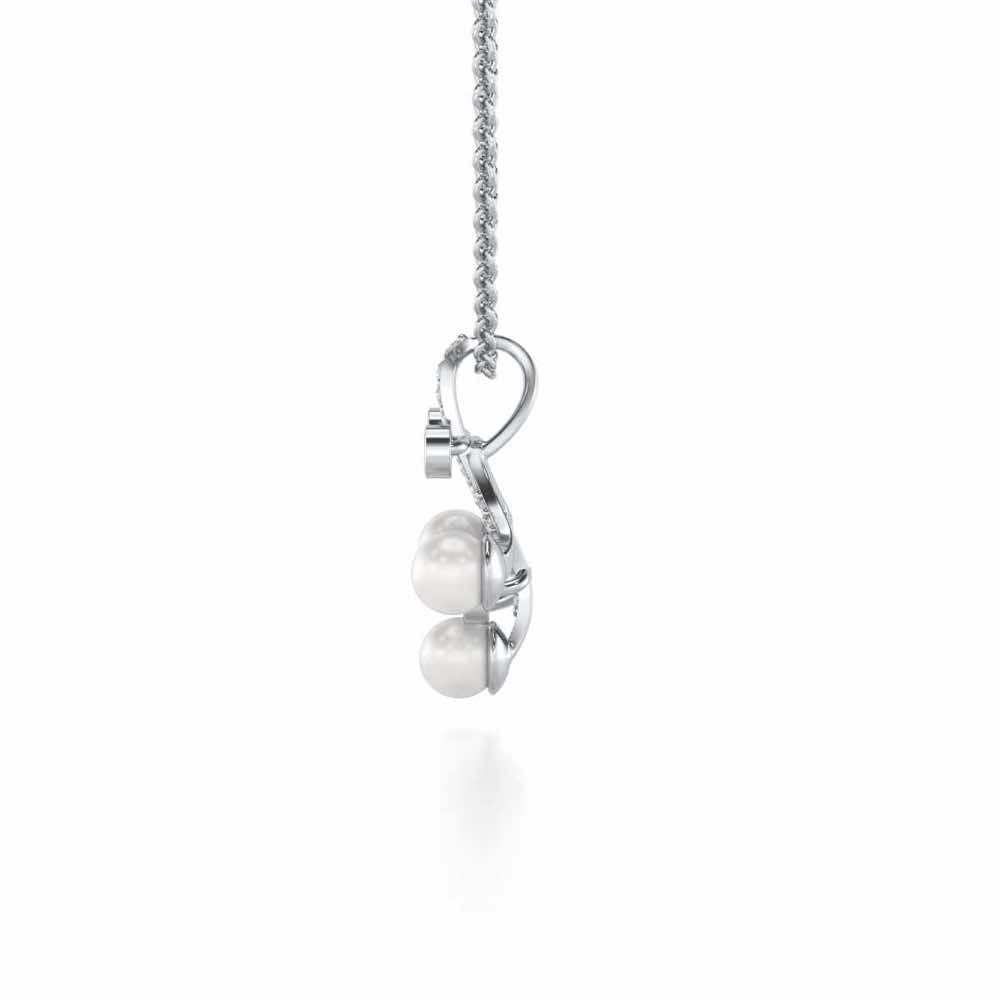 Growth Silver Pearl Pendant - White Gold - Image 4