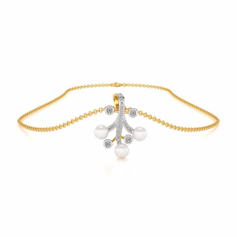 Growth Silver Pearl Pendant - Yellow Gold - Image 3