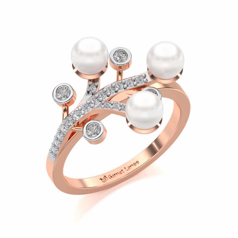 Growth Silver Pearl Ring - Rose Gold - Image 1