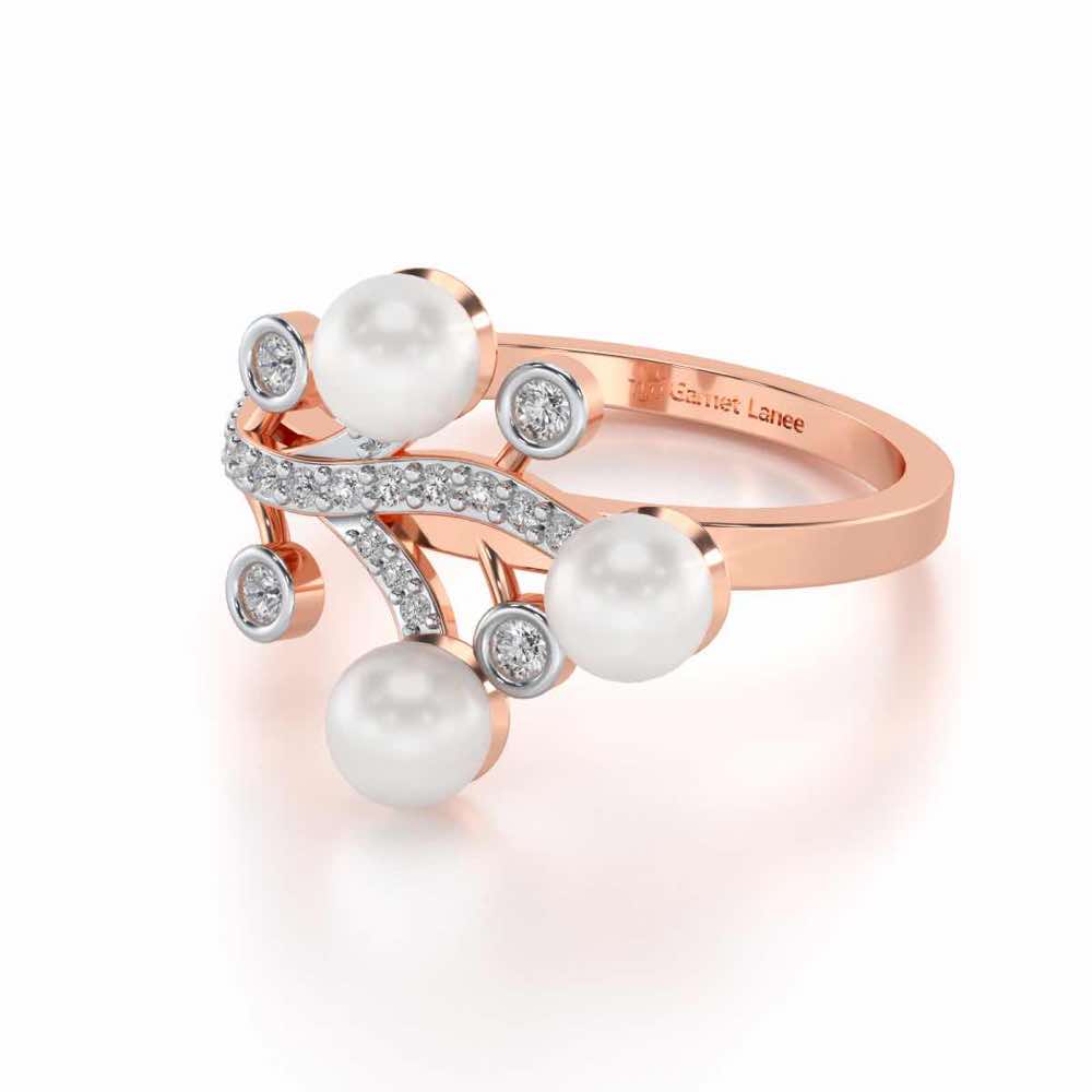 Growth Silver Pearl Ring - Rose Gold - Image 2