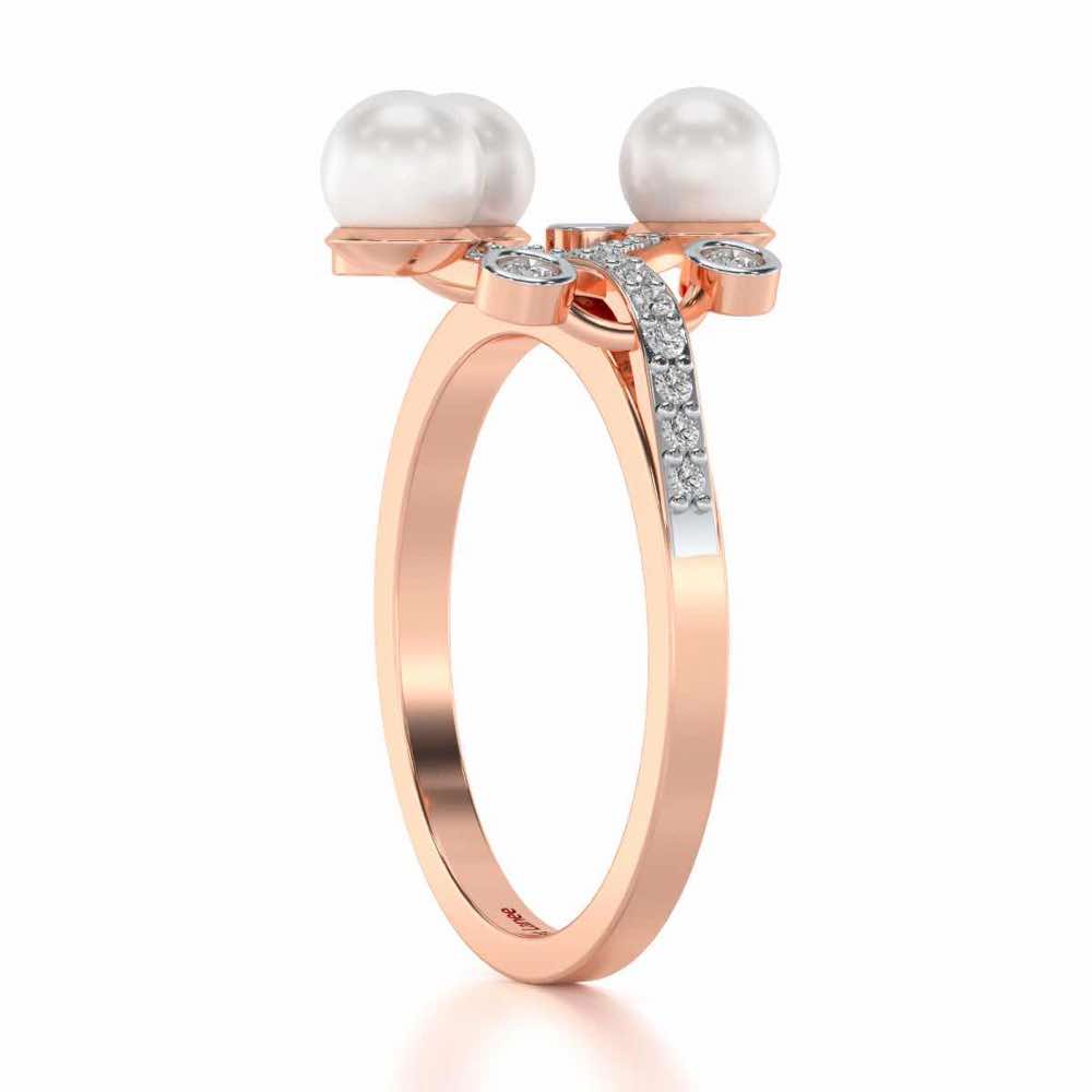 Growth Silver Pearl Ring - Rose Gold - Image 3