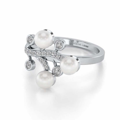 Growth Silver Pearl Ring - White Gold - Image 2