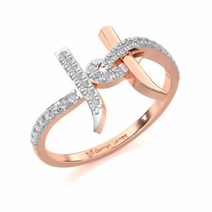 H Affair Silver Ring - Rose Gold - Image 1
