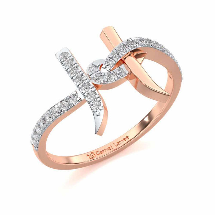 H Affair Silver Ring - Rose Gold - Image 1