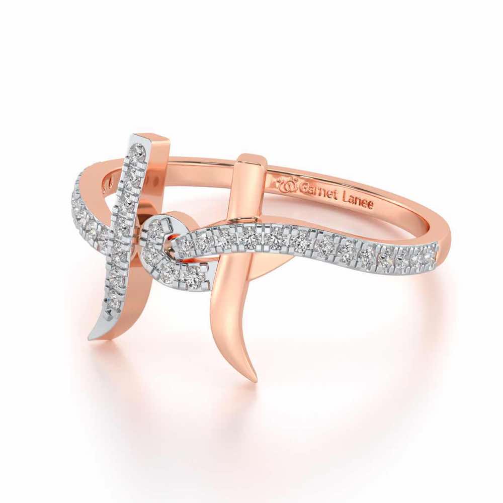 H Affair Silver Ring - Rose Gold - Image 2