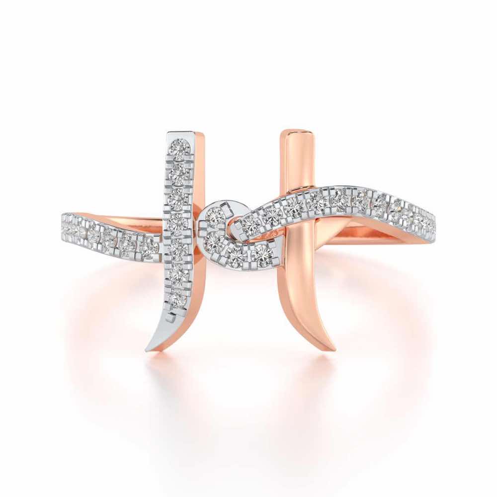 H Affair Silver Ring - Rose Gold - Image 4