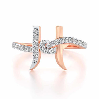 H Affair Silver Ring - Rose Gold - Image 4