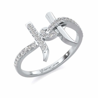 H Affair Silver Ring - White Gold - Image 1