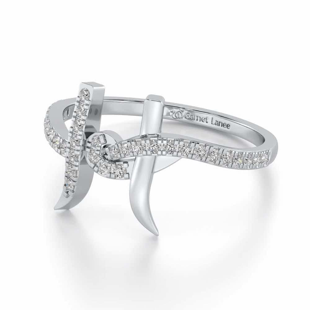 H Affair Silver Ring - White Gold - Image 2