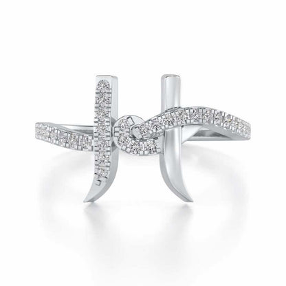 H Affair Silver Ring - White Gold - Image 4