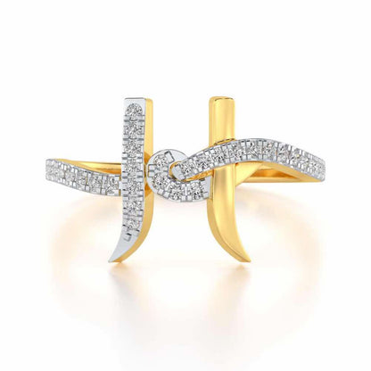 H Affair Silver Ring - Yellow Gold - Image 4